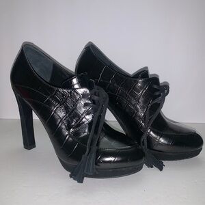 CARLO PAZOLINI Black Patent Leather Oxford Heels